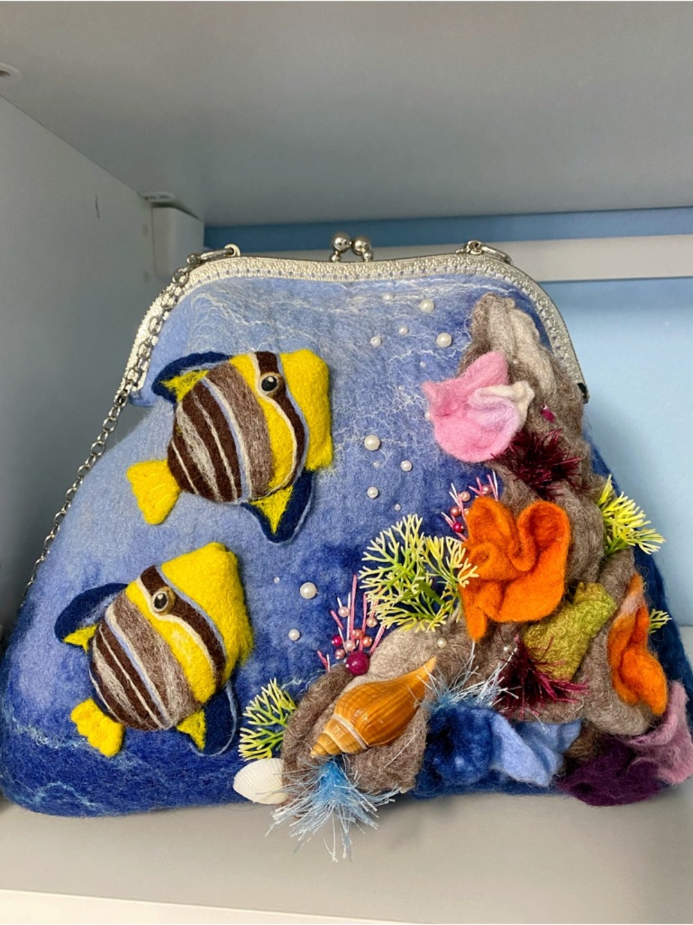 Handmade Felt Ocean Fish shoulder bag